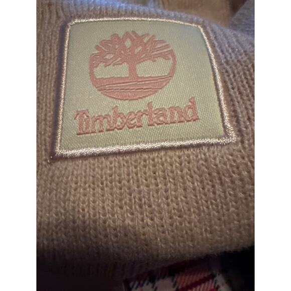 Brand New Timberland Adult Size One Size Pink Classic Logo Beanie Hat - Picture 3 of 8